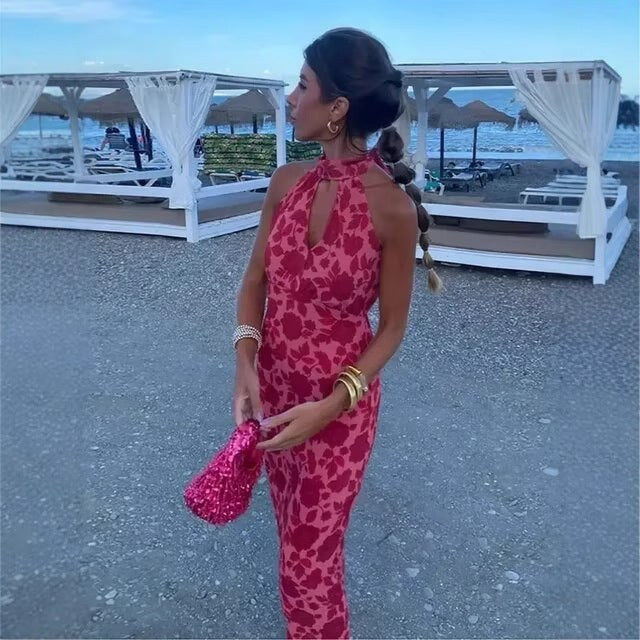Carmine | Women's Floral Elegant Maxi Dress
