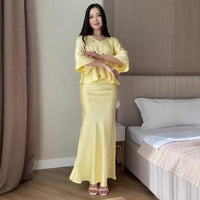 Caroline | Women's Flowing Elegant Wrap Dress in Yellow