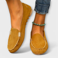 Caroline | Women's Stitched Front Detail Loafers in Yellow