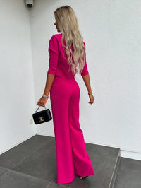Casilda | Women's Short Sleeve Top Flare Pants Two-Piece Lounge Set
