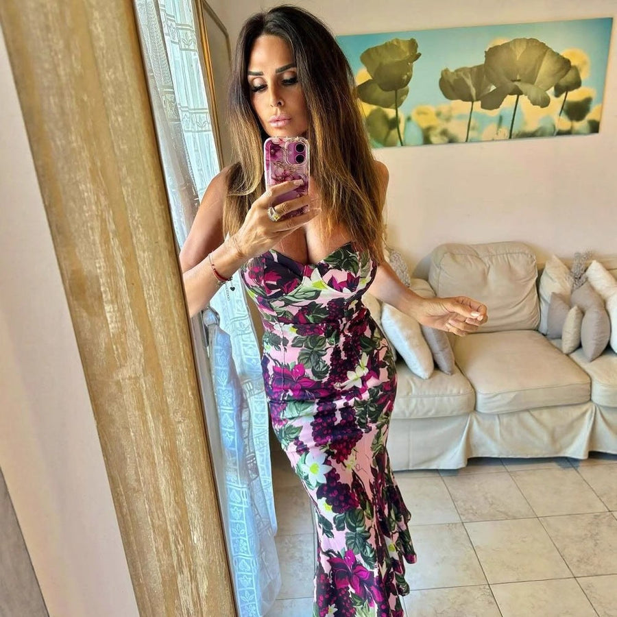 Casilda | Women's V-Neck Floral Maxi Dress in Kleid