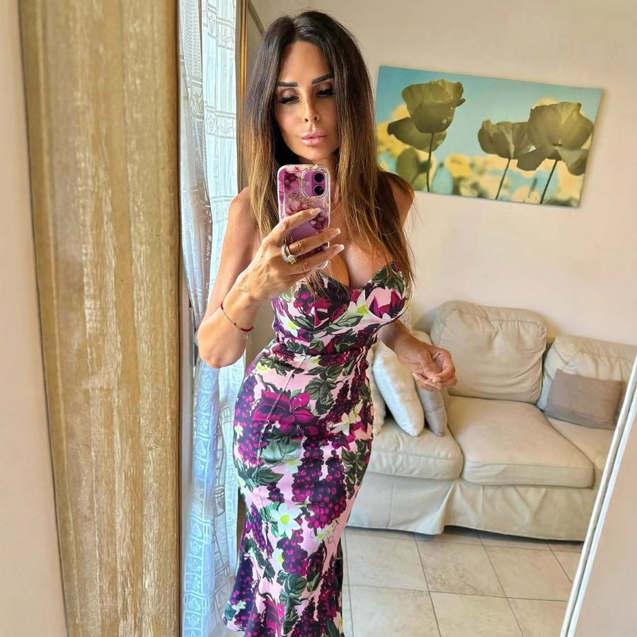Casilda | Women's V-Neck Floral Maxi Dress in Kleid