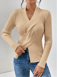 Cassia | Women's Knit Elegant Blazer in Khaki