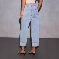 Cassia | Women's Pockets Casual Jeans in Light Blue