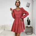 Cassilda | Women's Button Detail Voluminous Dress – Casual Dress