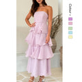 Catalina | Women's Ruffle Detail Voluminous Elegant Maxi Dress