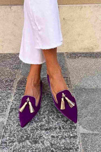 Cate | Women's Tassel Detail Pointed Toe Loafers