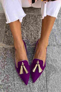 Cate | Women's Tassel Detail Pointed Toe Loafers