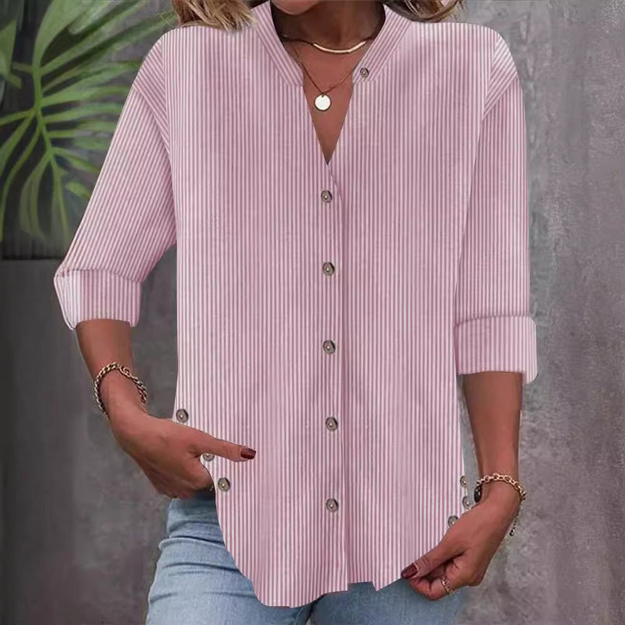 Cate | Women's Striped Elegant Blouse Top