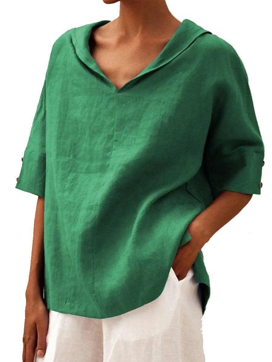 Cate | Women's Hooded Blouse in Green
