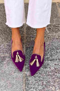 Cate | Women's Tassel Detail Pointed Toe Loafers – Mary Janes