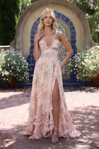 Caterina | Women's Spaghetti Strap Maxi Ruffle Hem Dress
