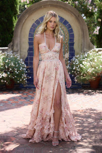 Caterina | Women's Spaghetti Strap Maxi Ruffle Hem Dress