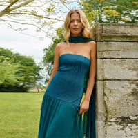 Catharine | Women's Sleeveless Elegant Maxi Dress in Blue