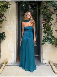 Catharine | Women's Sleeveless Elegant Maxi Dress in Blue