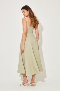Cathleen | Women's Square Neck Sleeveless Midi Dress
