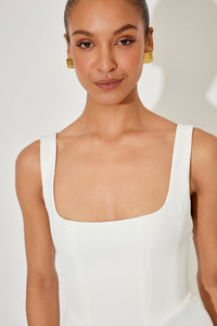 Cathleen | Women's Square Neck Sleeveless Midi Dress