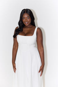 Cathleen | Women's Square Neck Sleeveless Midi Dress