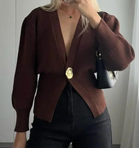 Catriona | Women's Elegant Cardigan in Brown