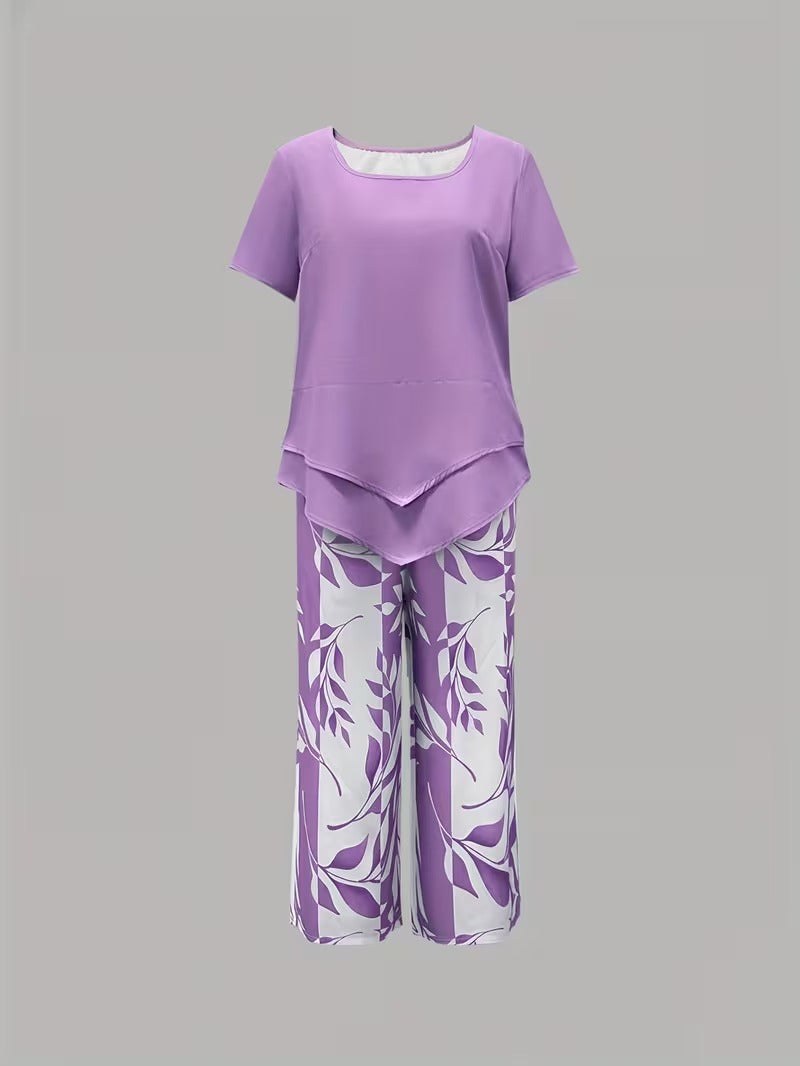 Cecania | Women's Botanical Print Two-Piece Set