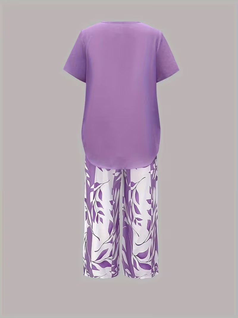 Cecania | Women's Botanical Print Two-Piece Set