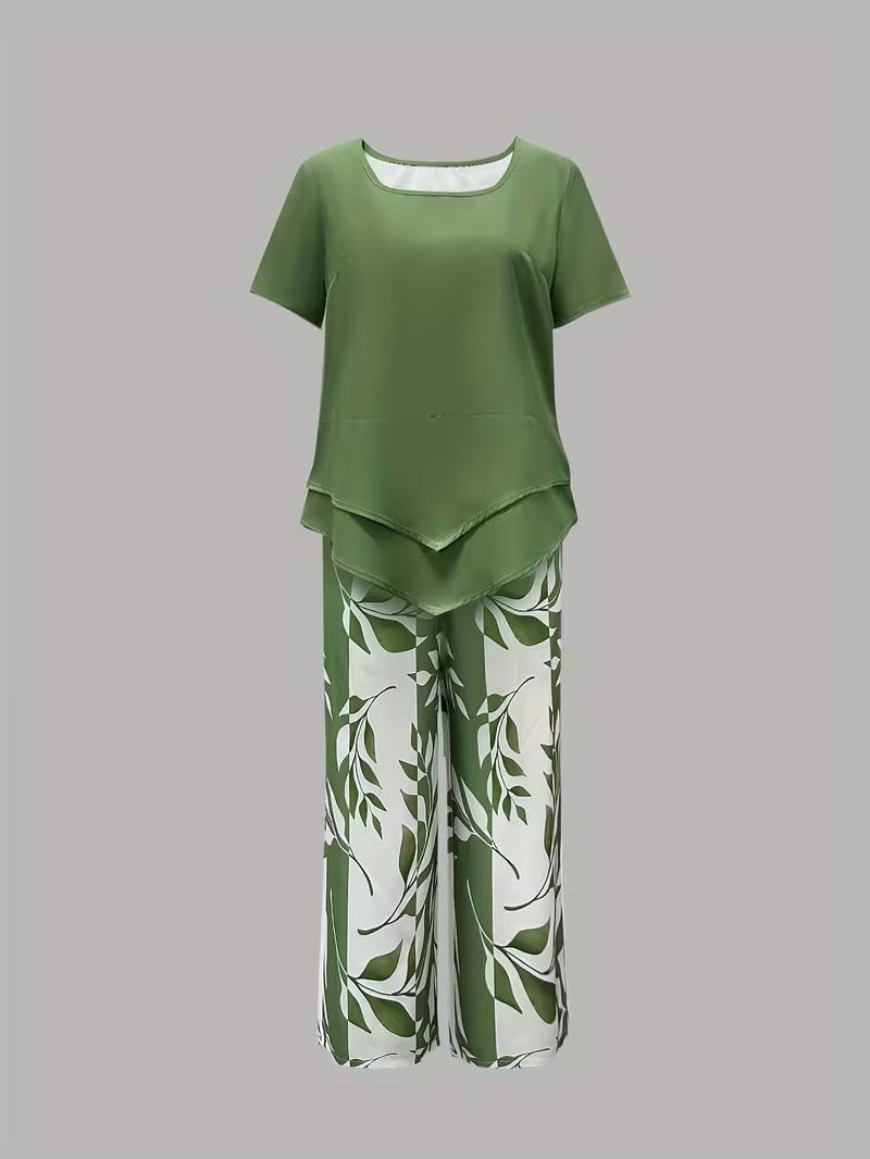 Cecania | Women's Botanical Print Two-Piece Set