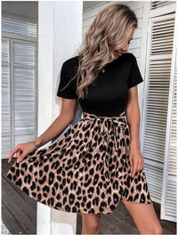 Cecile | Women's Leopard Print Fashionable Cocktail Dress in Polka Dot