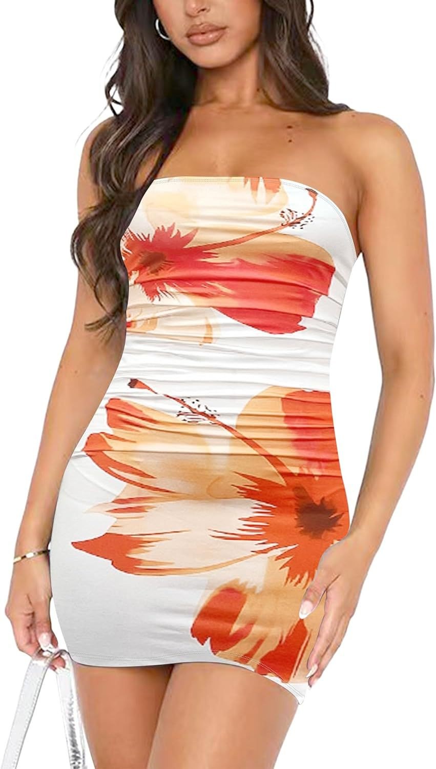 Celeste | Women's Bodycon Dress in Orange