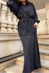 Celestine | Women's Button Shirt Maxi Skirt Two-Piece Set