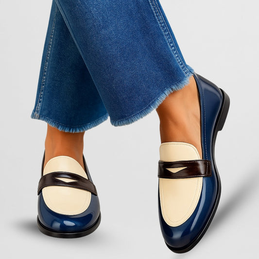 Celine | Women's Two-tone Slip On Loafers in White