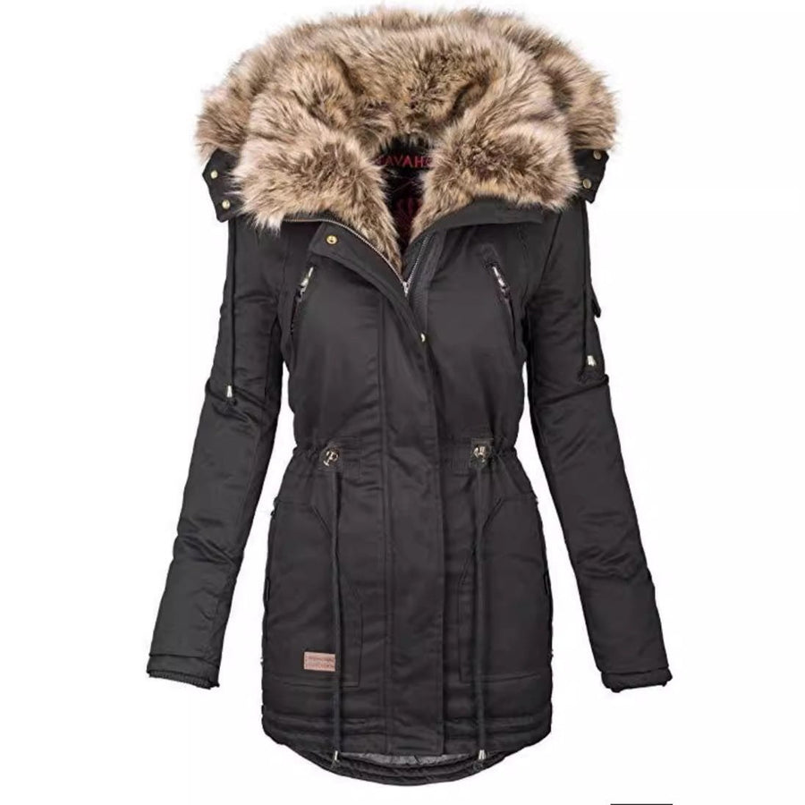 Ceridwen | Women's Zip Pockets Parka – Winter Jacket in Pink