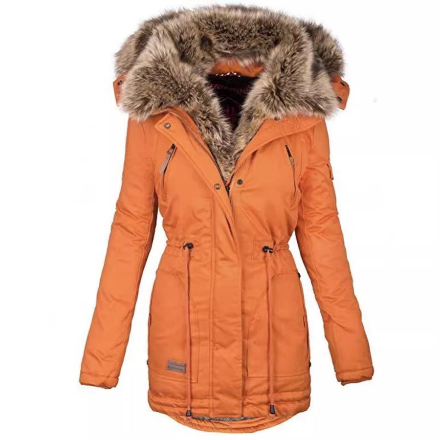 Ceridwen | Women's Zip Pockets Parka – Winter Jacket in Pink