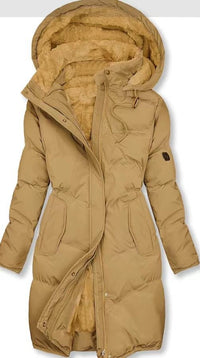 Cesarine | Women's Hooded Soft Winter Parka – Winter Jacket in Ochre