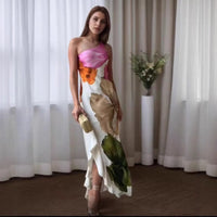 Chalice | Women's Asymmetric Floral Maxi Dress in Multicolor