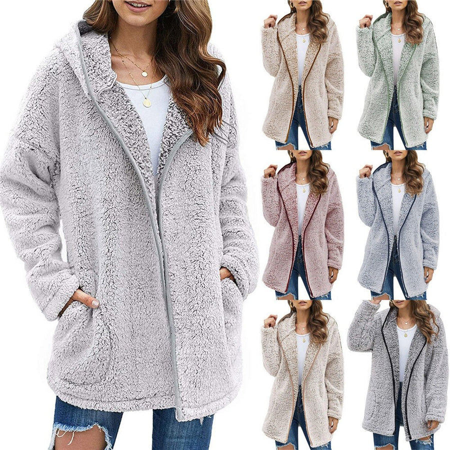Charis | Women's Zip Oversized Pockets Hooded Jacket