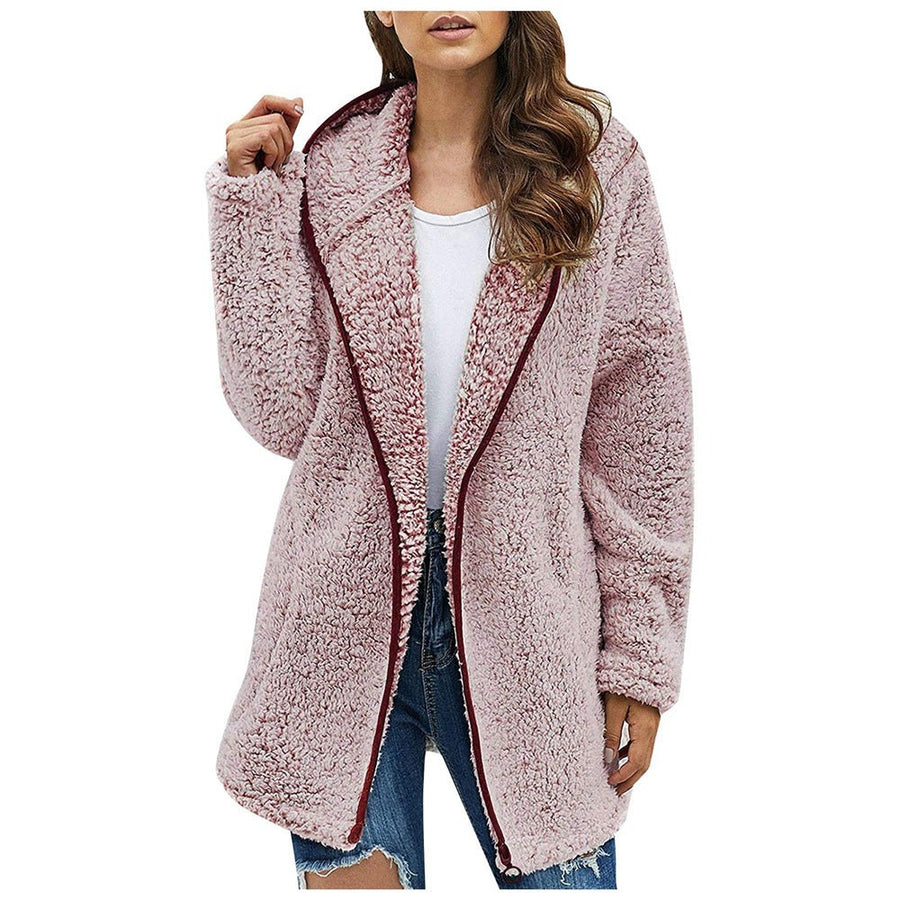Charis | Women's Zip Oversized Pockets Hooded Jacket in Mauv