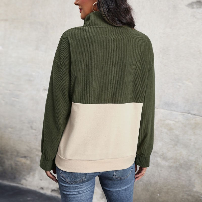 Charlaine | Women's Button-Front Oversized Sweater in Olive Green