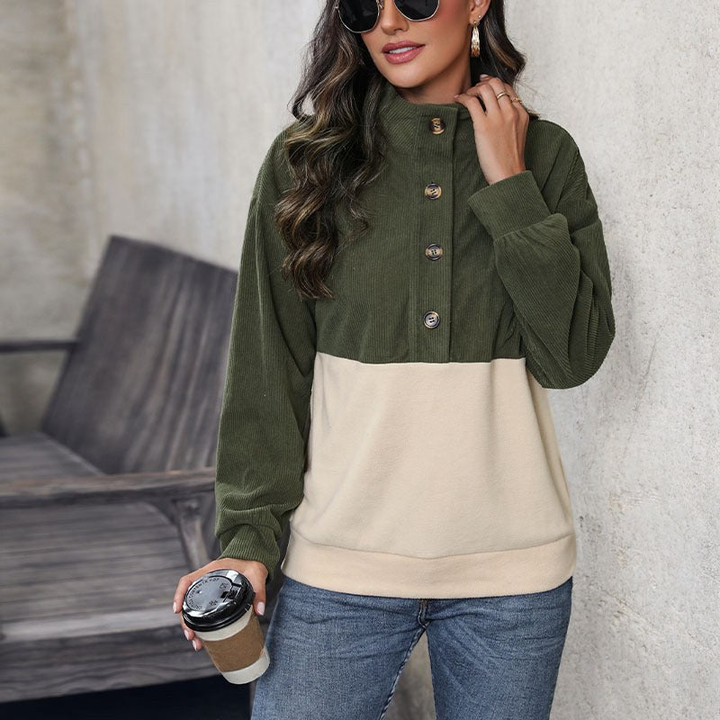 Charlaine | Women's Button-Front Oversized Sweater in Olive Green