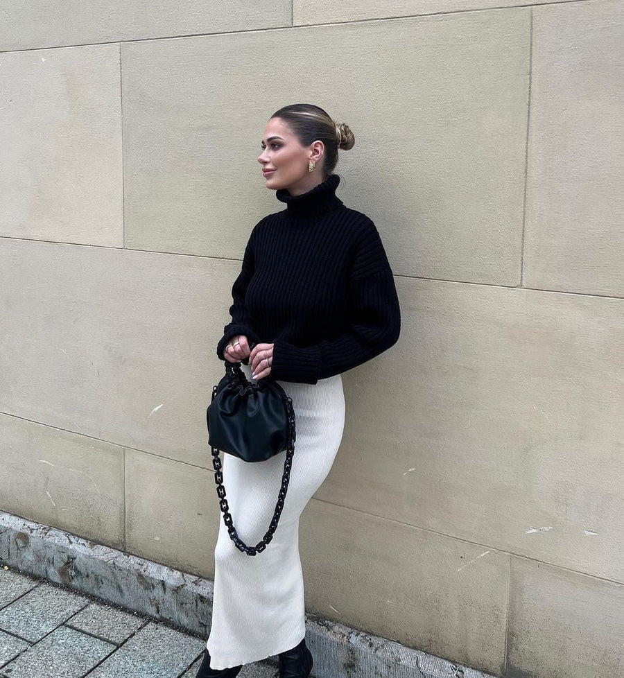 Charlene | Women's Knit Sweater in Black