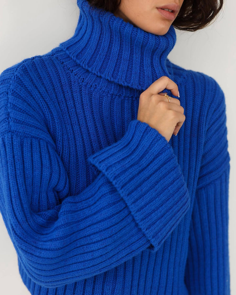 Charlene | Women's Knit Sweater in Blue