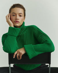 Charlene | Women's Knit Sweater in Green