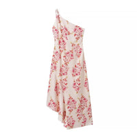 Charlize | Women's Asymmetric Floral Maxi Dress in Multicolor