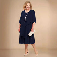 Charlotta | Women's Straight Skirt Shape Midi Dress in Navy