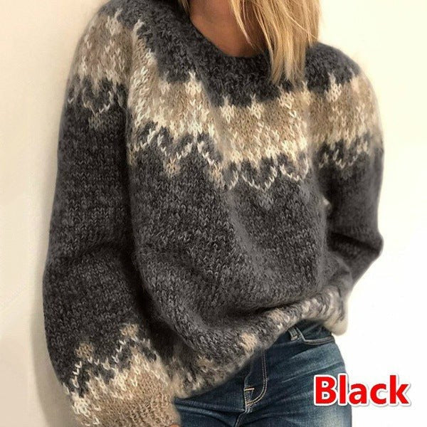 Charmaine | Women's Voluminous Knit Modern Sweater in Black