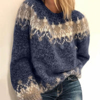 Charmaine | Women's Voluminous Knit Modern Sweater in Blue