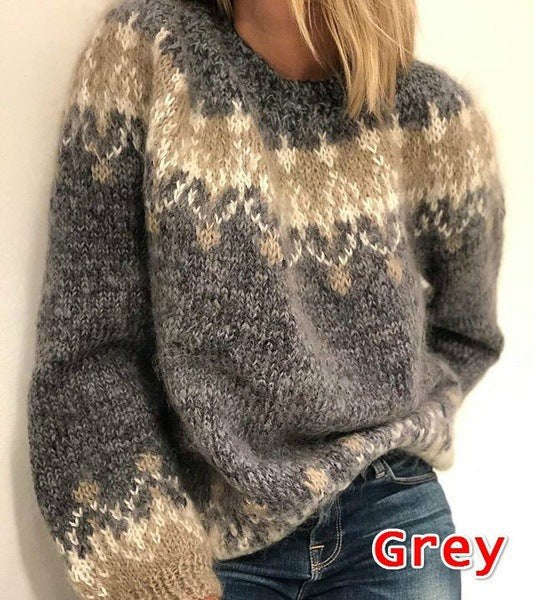 Charmaine | Women's Voluminous Knit Modern Sweater in Gray