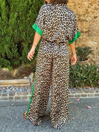 Chasca | Women's Collared top and Pants Two-Piece Set
