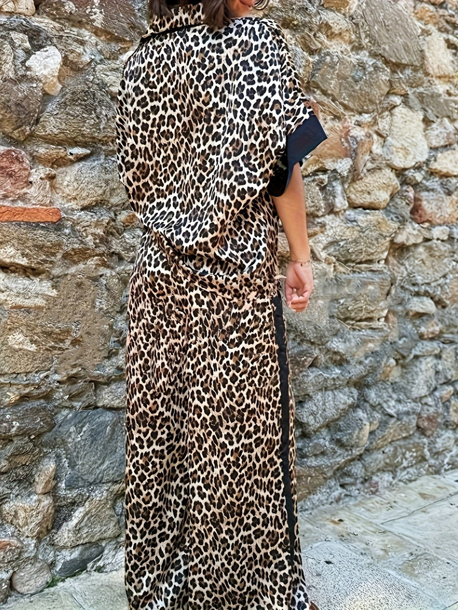 Chasca | Women's Collared top and Pants Two-Piece Set
