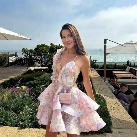 Cherith | Women's Asymmetric Ruffle Maxi Dress