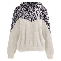 Chiarella | Women's Leopard Print Hooded Sweater in White